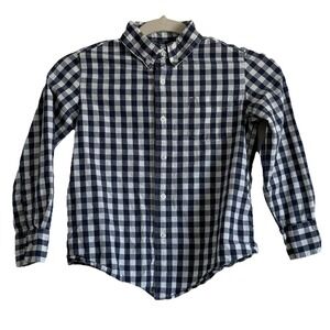 J Crew CREWCUTS Boys Shirt Button Down Blue Gingham Check Cottage 6/7